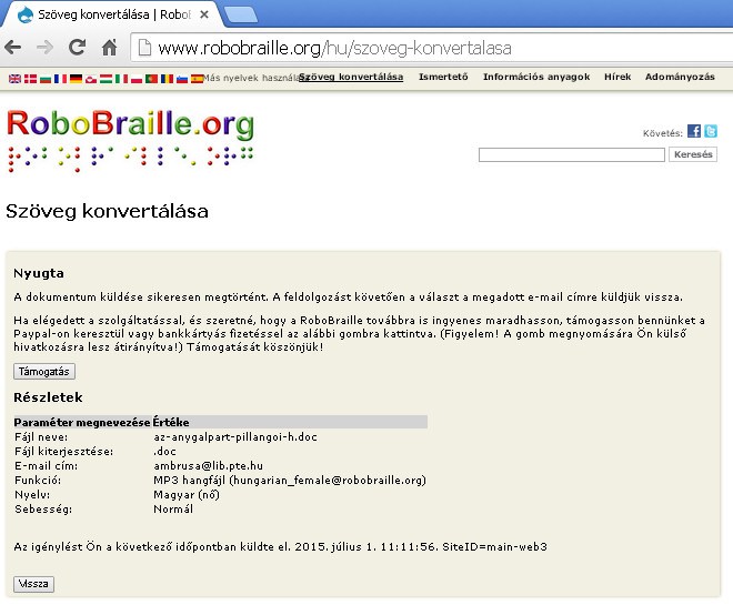 Napi trükk - RoboBraille: készíts ingyenesen szövegből hangot!
