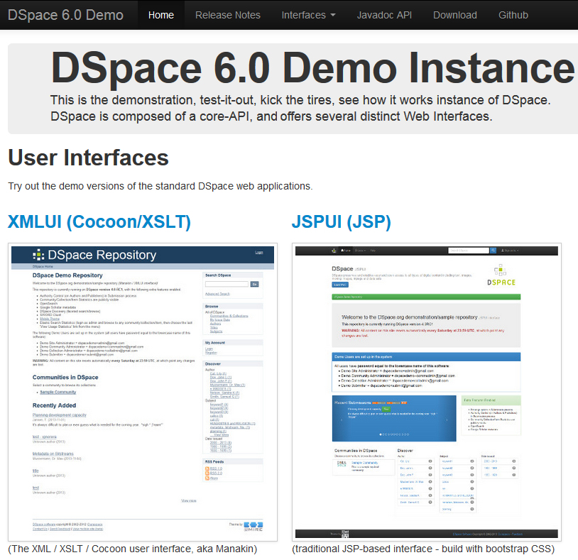 DSpace 6.0 Demo Site