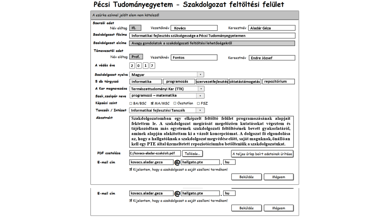 Az űrlapot a felhasználók könnyedén ki tudják tölteni online