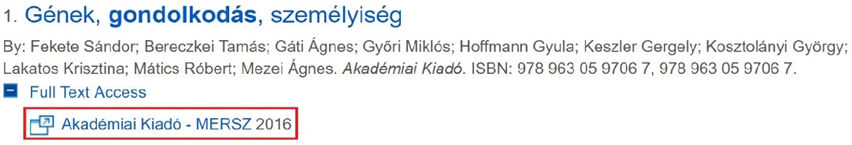 A teljes szöveget a Full Text Access felirat után lévő névre kattintva éred el!