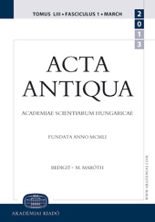 Acta Antiqua Academiae Scientiarum Hungaricae
