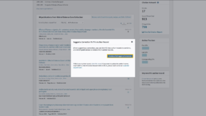 A folytatáshoz kattintsunk a Continue to Suggest a Correction-re.